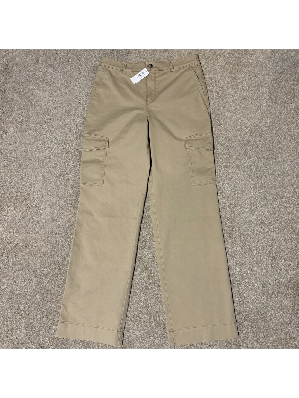 NEW Ann Taylor Loft Womens 8T Tall Cargo Pants Wide Leg Tan Beige 32x33 NWT